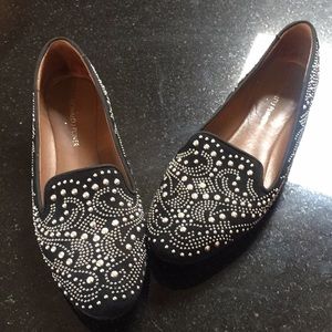 Silver beaded flats